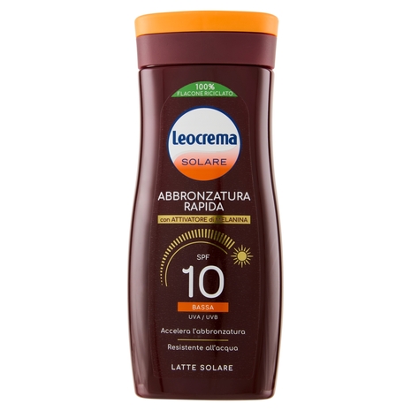 Leocrema Solare Abbronzatura Rapida SPF 10 Bassa Latte Solare 200 ml